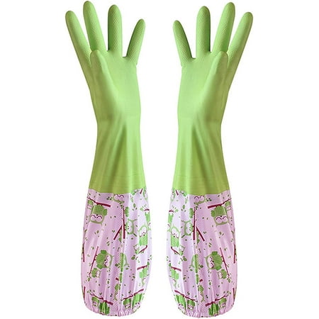 Vert - Paire de gants en caoutchouc, gants de jardinage, pour le nettoyage  des drains d'étang - Long bras