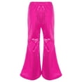 thumbnail image 2 of Linjinx Girl's Glitter Wide Leg Bell Bottoms Flare Trousers Modern Hip Hop Jazz Street Latin Dance Hot Pink 180, 2 of 7