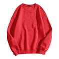 thumbnail image 4 of RUTAYY Women's Sweatshirt Solid Color Long Sleeve Fall Winter Pullover Soft Casual Fashion Plus Size Comfortable Crewneck Sweatshirt Red, 4 of 4