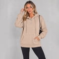thumbnail image 3 of Hoodies for Women Casual Button Long Sleeve Hooded Sweatshirt Pullover Tops for Fall Winter 2026, 370, 3 of 5