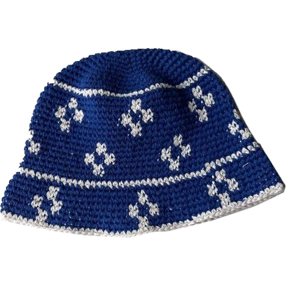 CoCopeaunts Women's Summer Bucket Hat Hand-Woven Small Flower Crochet Fisherman Hat Four Seasons All-Match Thin Bucket Cap