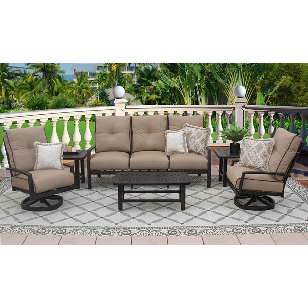 Quincy Aluminum Outdoor Patio 6 piece Set with Sofa