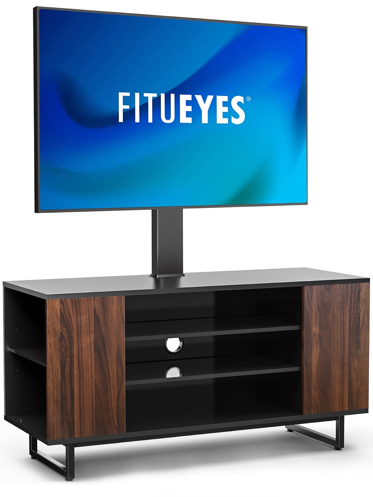 Swivel Floor TV Stand/Base Height Adjustable 3-in-1 with Tempered Glass & Cable Management Base Entertainment Stand for 32 to 70 inch Plasma LCD LED Flat TVs Vesa 600 x 400 mm