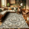 thumbnail image 2 of Ambesonne Paisley Decorative Rug Carpet, Ethnic Tangled Neutral Tone, 5' 1" X 7' 5", Dark Eggshell Tan and Grey, 2 of 5