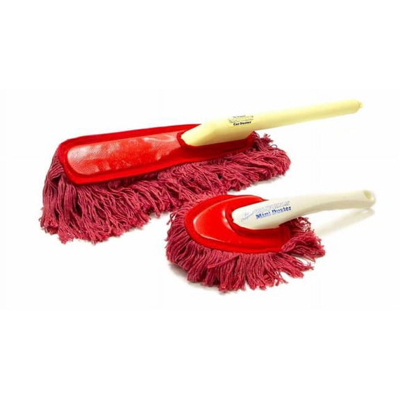 California Detail Car Plastic Handle Duster Kit with Paraffin Baked Cotton, Red