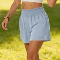 thumbnail image 6 of FengLS Women's Casual Shorts Smocked Elastic Waistband Summer Fashion Dressy Shorts Comfy Loose Fit Trendy Shorts with Side Pockets Lounge Everyday Wear, 6 of 7