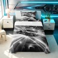 thumbnail image 2 of Erosebridal Race Car Twin Sheets, Speed Light Bedding, Black White 3pcs (1 Flat Sheet, 1 Fitted Sheet and 1 Pillowcase), 2 of 6