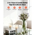 thumbnail image 3 of KFFKFF Set of 36 Pillar Candles and Glass Vases, Clear Cylinder Hurricane Candle Holders for Wedding Decorations, Elegant Tall Vases for Table Arrangements, Events, White (2.56" x 4.7", 5.9", 7.9"), 3 of 9