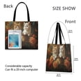 thumbnail image 3 of Canvas Tote Bag for Women Girls Design Print Kittens with Butterflies and Flowers Tote, 3 of 8