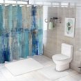 thumbnail image 7 of Orinice Blue and White Abstract Stripe Bathroom Decor Set, Colorful Luxurious Graphic Print Polyester Fabric Fashion Shower Curtain Set with Hooks, 100% Polyester Fabric Shower Curtain for, 7 of 7