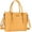Mustard Yellow, variant on Mosiso 17.3 Inch Water Resistant PU Leather Laptop Tote Bag - Large Capacity Business Briefcase for Office, Work
