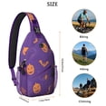 thumbnail image 5 of Sling Backpack,Halloween Spider Bat Pattern Sling Bag with Water Bottle Holder,Waterproof Sling Bag for Men/Women with Headphone Jack for Hiking,Travel, 5 of 6
