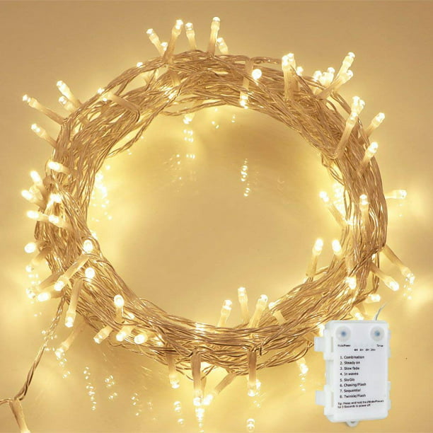 36ft 100 Led Battery Operated, Outdoor Fairy Lights Battery Operated With Timer