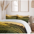 thumbnail image 6 of Ambesonne Nature Duvet Cover Set, Barley Woods Sunset, 2-Calking, Green Yellow, 6 of 7