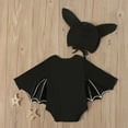 thumbnail image 5 of Fesfesfes Infant Onesies for Baby Boys Girls Black Cotton Bat Halloween Hat Jumpsuit Suit Rompers, 5 of 9
