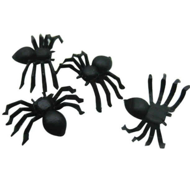 Maojin Halloween Decoration 20 PC Halloween Plastic Black Spider Joking Toys Decoration Realistic