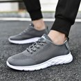 thumbnail image 2 of Sneakers for Men Breathable La𝖼e Up Sneakers with Hollow Out Knit Mesh Upper Fashion Lightweight Running Shoes Comfortable Cushion Trainers Shoes for Summer and Autumn, 2 of 9