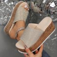 thumbnail image 4 of Viluyesy Womens Slide Sandals, Leopard Open Toe Slope Heel Summer Casual Wedge Shoes Silver, 4 of 9