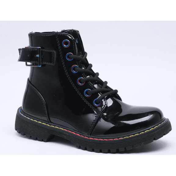 ​FUPPIA Girls Wedge Sneakers Fashion High Top Sneakers with Double Side Zippers Black 2 Big Kid