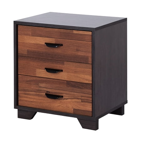 Rectangular Walnut 3 - drawer Living Room Table | Can Be Used as Nightstand | Made from MDF and Particle Board | Offers Easy - reach Storage