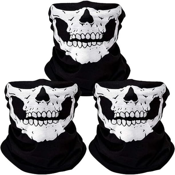 3 uds mascarillas faciales transpirables máscara de calavera pasamontañas sin costuras máscara para la cabeza bufanda montar a prueba de viento máscara de diadema sin costuras