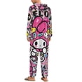 thumbnail image 3 of Kuromi And My Melody Unisex Onesie Pajamas Zipper Jumpsuit Hooded One Piece Sleepwear for Family Mens Womens, 3 of 8