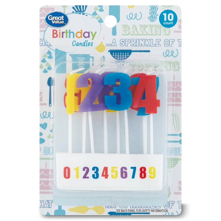 Great Value Celebration Number Birthday Candles, Multicolor, 10 Count photo 2