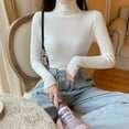 thumbnail image 3 of On Sale Autumn Winter Women Long Sleeve Knitted Foldover Turtleneck Ribbed Pull Sweater Soft Warm Femme Jumper Pullover Clothes, 3 of 7