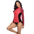 thumbnail image 3 of Women's Long Sleeve Rash Guard UPF 50+ Striped Swim Shirts, 3 of 6