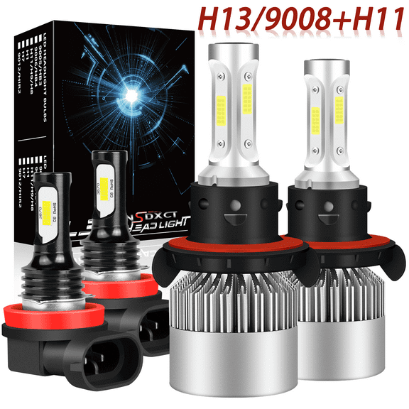 For Kia Soul 2014-2019 LED Headlight Bulbs 9008/H13 High/Low Beam H11 H8 Fog Light 6000k 4pcs