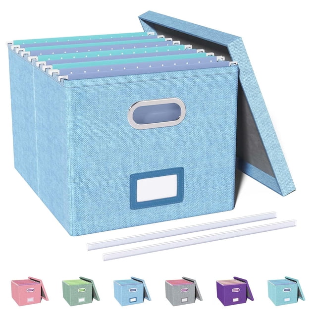 Organizador de archivos Oterri, azul cielo, con tapa, almacenamiento portátil