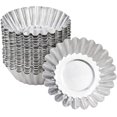 thumbnail image 1 of 30 Pcs Moules à Tartelettes en Aluminium Réutilisables Argent, 1 of 3