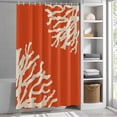 thumbnail image 6 of Shower Curtains for Bathroom-36"x72",Classic Ocean Beige Coral on Orange Waterproof Bath Curtain Grommet Shower Curtain Set with Hooks, 6 of 9