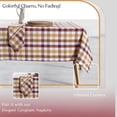 thumbnail image 6 of HEIRLOOM COMFORT Gingham Check Tablecloth 52x70 Inch, 100% Cotton, Reusable Dining Table Cover for Rustic Decor, Parties, Gatherings, Weddings - Burgundy Wine, Brown, Mustard Yellow, Natural, 6 of 7