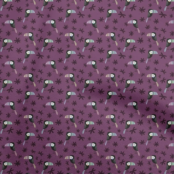 oneOone Viscose Jersey Purple Fabric Bird Diy Clothing Quilting Fabric Print Fabric By Yard 60 Inch Wide