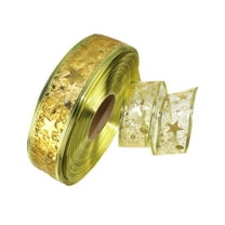 Wired Sheer Glitter Ribbon for Christmas Decoration 2m Long with Sparkling Effect for Christmas Tree Door and Wall Decorations