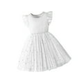 thumbnail image 3 of Little Girls Dresses Fly Sleeve Casual Flexibility Sequin Princess Dress Clothes for Kids Size 5-6T, 3 of 7