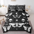 thumbnail image 1 of YST 7-Piece Death Moth Gothic Comforter Set, King, Black and White, Halloween Theme, 1 of 5