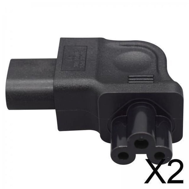Enchufe de alimentación,Enchufe de alimentación de CA con diseño de curva a la derecha IEC320-C8 a C5,Figura 8 Macho a Hembra Reemplaza,Adaptador de enchufe de conversión de