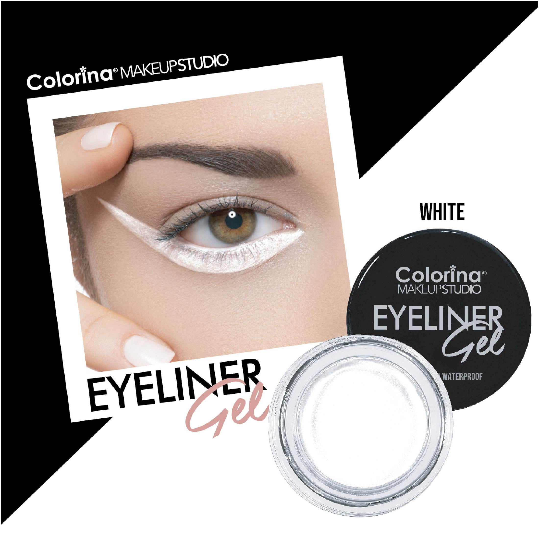 Colorina Makeup Studio Long Lasting Waterproof Eyeliner Gel White Color 0.14 oz