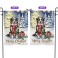 thumbnail image 2 of Merry Christmas Australian Shepherd Snowy Winter with Gifts Tree Decorations Garden Flag 12x18in Double Sided Aussie Dog Lover Gifts Outdoor Decor - 12020, 2 of 5