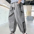 thumbnail image 2 of RMGVDSD Boys Lightweight Pants Breathable Athletic Joggers Summer Casual Trousers For Kids Play Indoor Outdoor Comfort Elastic Waistband Hiking Pants 13-14 Years, 2 of 7