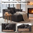 thumbnail image 5 of CQSXDA 60 Inch Indoor Chaise Lounge Chair Boneless Corduroy Sofa Bed with Deep Seat Reading Chairs for Cozy Living Room,Antique Dark Grey, 5 of 13
