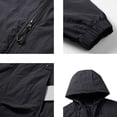thumbnail image 6 of Hearthz Men's Fishing Track Suits Full Zip Men's UPF 50+ Light Hooded Jacket and Shorts Set Quick Dry Beachwear Matching Fishing Sets Black XXL, 6 of 8