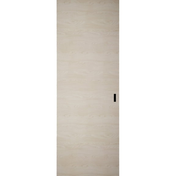 Hidden Barn | Planum 0010 Natural Veneer | Sturdy Finished Flush Modern Doors | Magic Concealed Sliding Set 18" x 80"