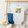 thumbnail image 4 of Retro Classic MTV TV Static Logo Romper Boys or Girls Infant Baby Brisco Brands NB, 4 of 6