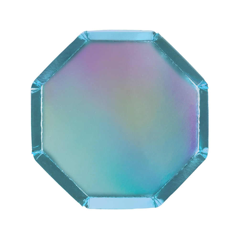 Meri Meri Holographic Blue Side Plates, 8ct