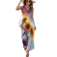 thumbnail image 1 of Vestido De Noche De Lujo Sin Mangas Para Mujer, Sunflower Vestido De Fiesta, 1 of 5