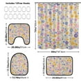 thumbnail image 6 of Ryvnso 4 Pcs Floral-8 Bathroom Shower Curtain Set with 12 Hooks Bath Mat Toilet Lid Cover, 6 of 8