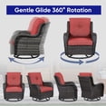 thumbnail image 6 of Opohoro 2-Piece Wicker Rattan Swivel Rocking Glider Chairs with Cushions for Patio, Porch, Backyard, 6 of 11
